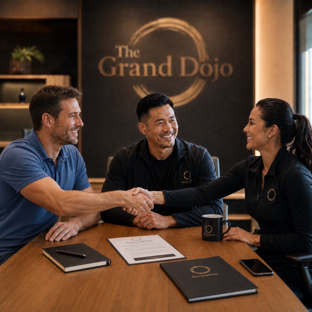 Partnerschaftliches Gespräch bei The Grand Dojo