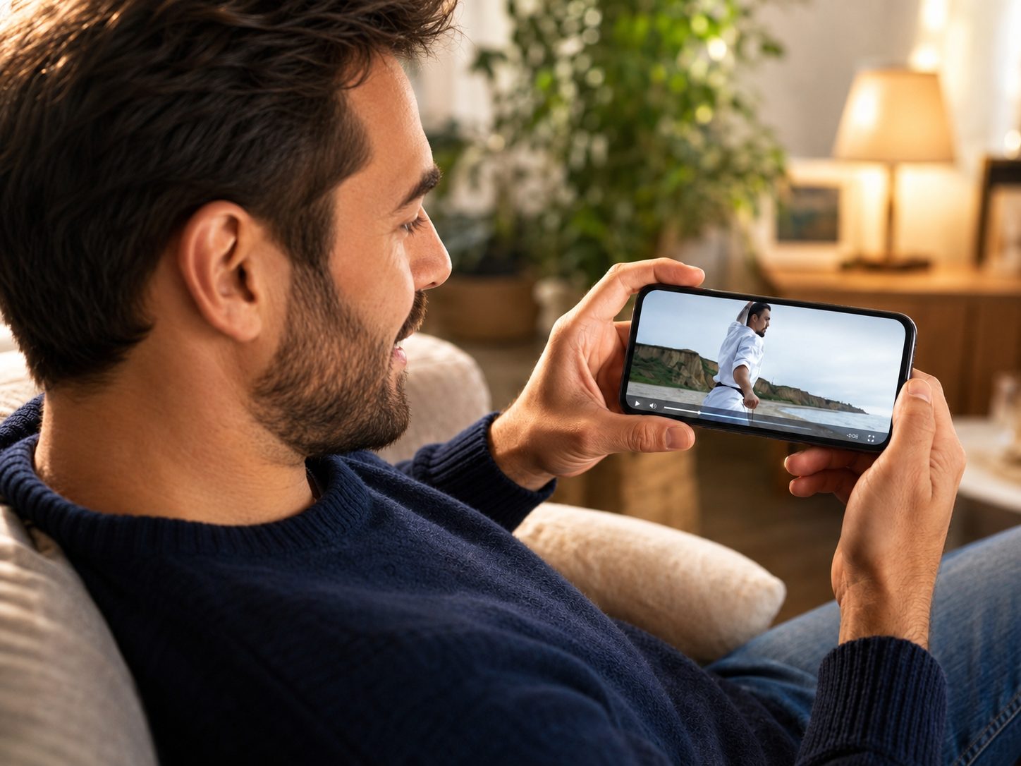 Schüler nutzt den budoo Campus auf dem Smartphone